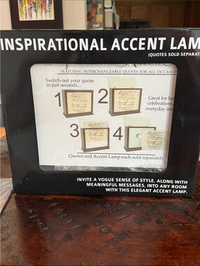 Inspirational Accent Lamp Quote Set - Black-2 inspirational messages included.